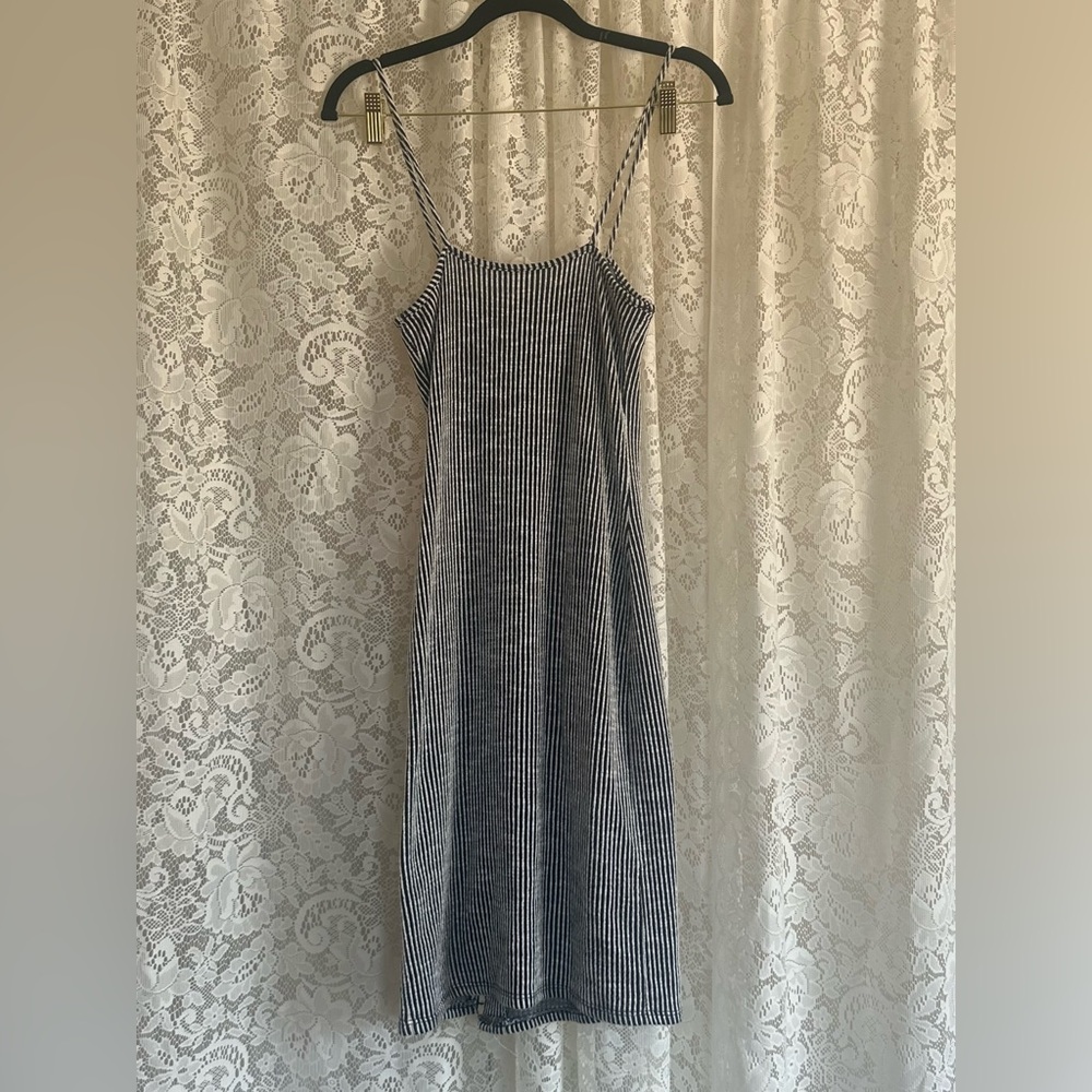 Caution to the Wind Striped Midi Dress with Button Front - Picture 3 of 3